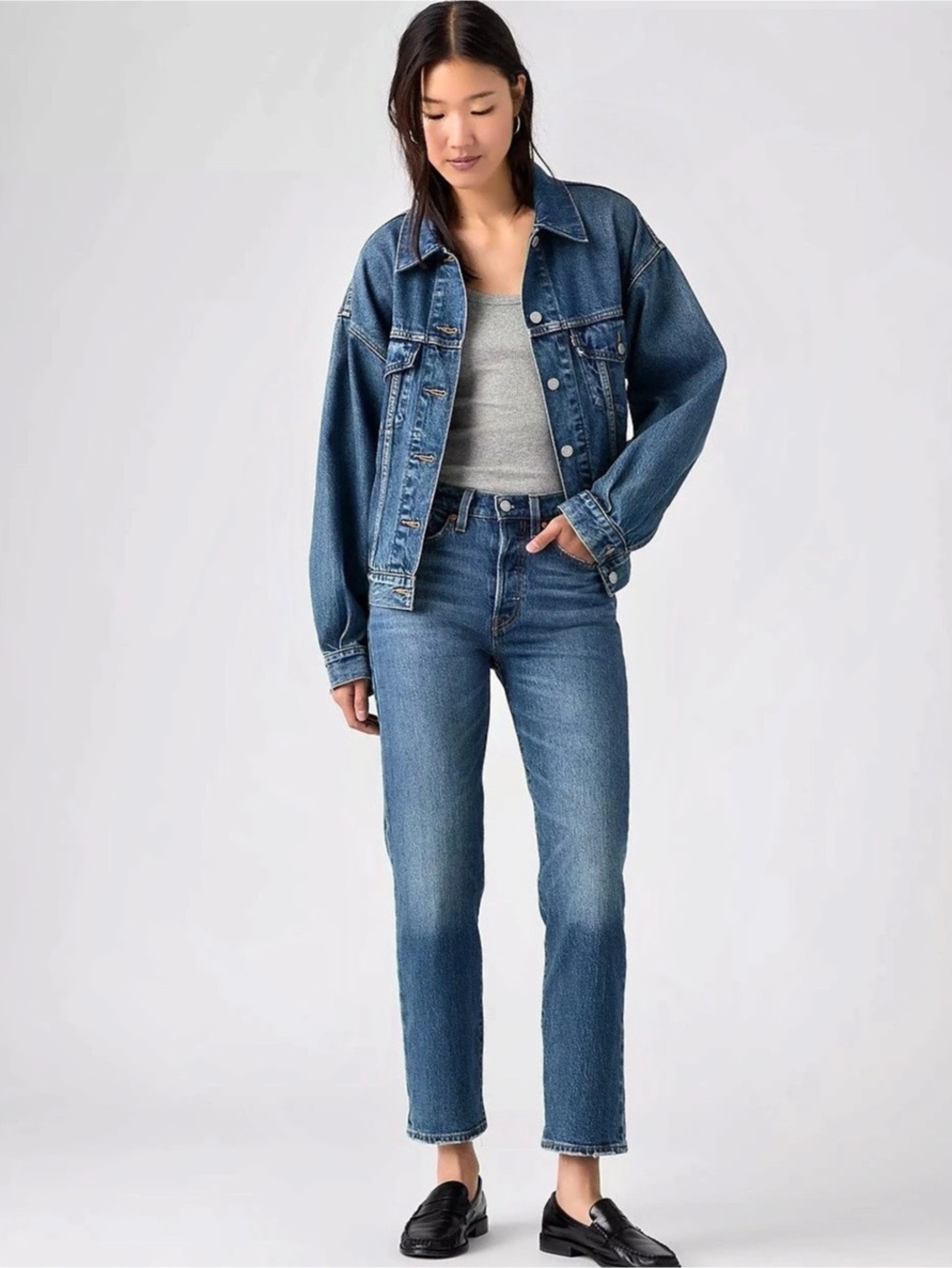 LEVI’S WEDGIE STRAIGHT ANKLE WOMEN’S JEANS – BLUE DENIM SIZE 29